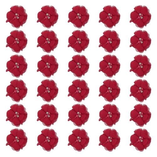 PATIKIL 2 Zoll Chiffon Blumen, 30 Stück Strass Perlen Nähen Stoffblumen Künstliche Applikationen Verzierungen für Kleidung Hochzeit DIY Handwerk Stirnbänder Dekor, Rot PATIKIL 2 Zoll Chiffon Blumen, 30 Stück Strass Perlen Nähen Stoffblumen Künstliche Applikationen Verzierungen für Kleidung Hochzeit DIY Handwerk Stirnbänder Dekor, Rot von PATIKIL