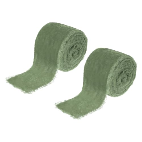 PATIKIL 2 Zoll Samtband 2 Rollen Insgesamt 6 Yard Samt Ausgefranstes Fransenband Für Geschenkverpackung Blumenstrauß Hochzeitseinladungen Olive Grün PATIKIL 2 Zoll Samtband 2 Rollen Insgesamt 6 Yard Samt Ausgefranstes Fransenband Für Geschenkverpackung Blumenstrauß Hochzeitseinladungen Olive Grün von PATIKIL