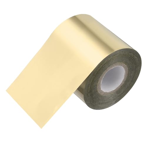 PATIKIL 2"x400Ft Heißprägefolienpapier, Übertragungs-Heißprägepapierfolienrolle für Leder DIY Logo Dekor Handwerk Geschenkverpackung Scrapbook Karte, Hellgold von PATIKIL