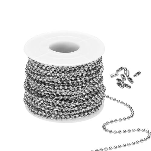 PATIKIL 2.4 mm x 56ft 304 Edelstahl Stahl Kugel Kette 1 Set Kugel Kette Perle mit 100Stk passendem Verbinder Verschluss für Halskette Hängende Anhänger Ringe Heimwerken Bastelarbeiten PATIKIL 2.4 mm x 56ft 304 Edelstahl Stahl Kugel Kette 1 Set Kugel Kette Perle mit 100Stk passendem Verbinder Verschluss für Halskette Hängende Anhänger Ringe Heimwerken Bastelarbeiten von PATIKIL