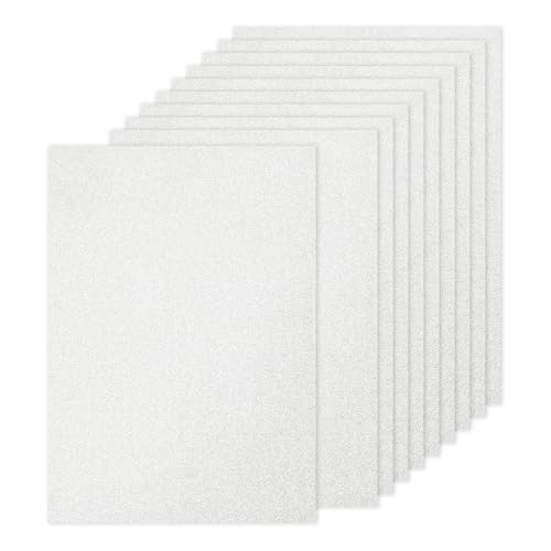PATIKIL 20 Blatt Kartonpapier A4 250g - 21 x 29,7 cm - DIN Format Dickes Bastelkarton zum Basteln Hochzeit Karton Glitzer Papier Stanzen DIY Deko Bastelpapier Bedruckbar, Silber von PATIKIL