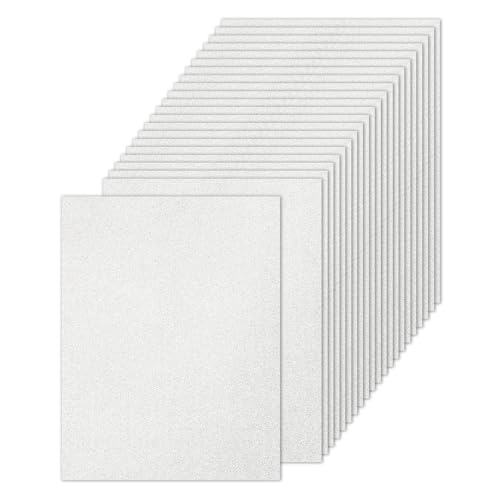 PATIKIL 20 Blatt Silber Glitzerkarton 8,5 x 11 Zoll, Glitzer Kartonpapier Rechteck Premium Funkelndes Papier Bastelkartonpapier 250gsm für Scrapbook Karte DIY Kunst Hochzeitsfeier von PATIKIL