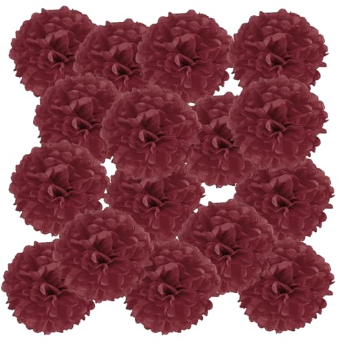 PATIKIL 20 Stück 10 cm Pom Poms Papier Blumen, Papierblumen Hochzeitsdeko Seidenpapier für Hochzeit Brautdusche Blumenkugel Geburtstagsparty Hintergrund Dekoration, Dunkelrot PATIKIL 20 Stück 10 cm Pom Poms Papier Blumen, Papierblumen Hochzeitsdeko Seidenpapier für Hochzeit Brautdusche Blumenkugel Geburtstagsparty Hintergrund Dekoration, Dunkelrot von PATIKIL