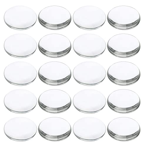 PATIKIL 20 Stück Glas Cabochons 50mm Klare Runde Glascabochons, Flache Rückseite Glaskuppel, Glaskuppel für DIY Schmuck, Foto Anhänger Herstellung, Halsketten von PATIKIL