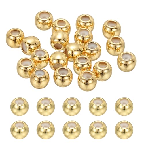 PATIKIL 20 Stück Positionierperlen, 4mm Silikon Rondelle Einsatz Messing Stopperperlen für Armbänder Schmuck Halskettenherstellung DIY, 14K Gold von PATIKIL