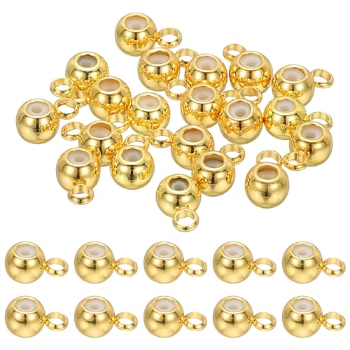 PATIKIL 20 Stück Positionierperlen, 5mm Silikon Rondelle Einsatz Messing Stopperperlen Für Armbänder Schmuck Halsketten Herstellung, 18K Gold von PATIKIL