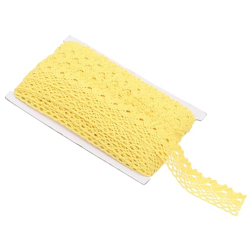 PATIKIL 20 Yards Spitzenband, 1 Zoll Breite Hochzeit Spitzenband Verpackung Nähen Häkeln Band für Florale DIY Basteln Nähen Geburtstagsfeier, Gelb von PATIKIL