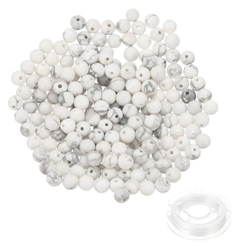 PATIKIL 200 Stück 4mm Naturstein Perlen Hellweißgrau, Runde Aventurin Edelstein Perlen Glatt Steinperlen Jade Tigerauge Glasperlen Set für Armband Halskette Ohrringe DIY PATIKIL 200 Stück 4mm Naturstein Perlen Hellweißgrau, Runde Aventurin Edelstein Perlen Glatt Steinperlen Jade Tigerauge Glasperlen Set für Armband Halskette Ohrringe DIY von PATIKIL