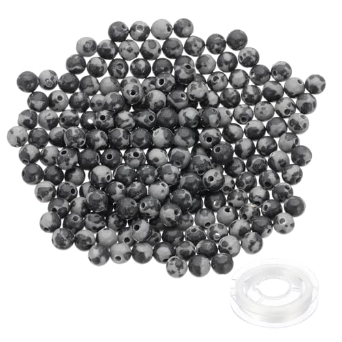 PATIKIL 200 Stück 4mm Naturstein Perlen Schwarz Grau, Runde Aventurin Edelstein Perlen Glatt Steinperlen Jade Tigerauge Glasperlen Set für Armband Halskette Ohrringe DIY PATIKIL 200 Stück 4mm Naturstein Perlen Schwarz Grau, Runde Aventurin Edelstein Perlen Glatt Steinperlen Jade Tigerauge Glasperlen Set für Armband Halskette Ohrringe DIY von PATIKIL