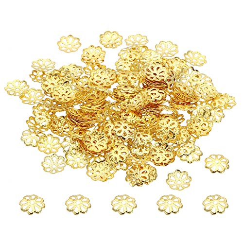 PATIKIL 200 Stück Perlenkappe, 7x1mm Blume Perlenkappen Zwischenperlen Metallperlen Blume Petal Bead für DIY Schmuck Herstellung Ohrring Armband Halskette Handwerk, Goldton PATIKIL 200 Stück Perlenkappe, 7x1mm Blume Perlenkappen Zwischenperlen Metallperlen Blume Petal Bead für DIY Schmuck Herstellung Ohrring Armband Halskette Handwerk, Goldton von PATIKIL