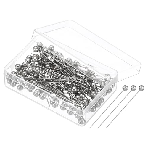 PATIKIL 200 Stück Stecknadeln mit Kopf Groß, 38mm Nähnadeln Pins Nähen mit Plastik Perlenförmig für Stoff Dekorativ Schmuck Basteln und Nähen Projekt, Silber PATIKIL 200 Stück Stecknadeln mit Kopf Groß, 38mm Nähnadeln Pins Nähen mit Plastik Perlenförmig für Stoff Dekorativ Schmuck Basteln und Nähen Projekt, Silber von PATIKIL
