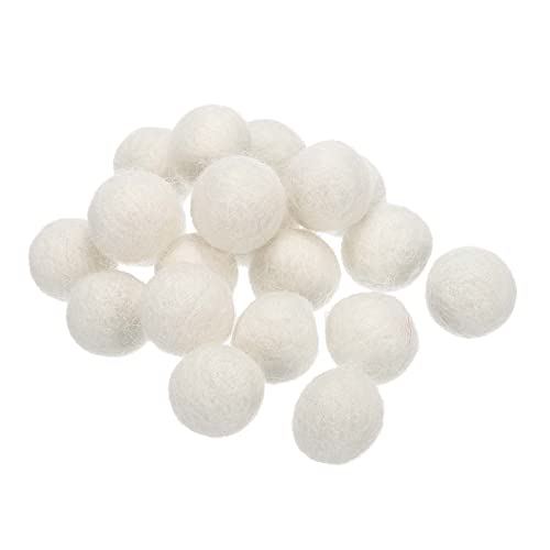 PATIKIL 20er Pack Wollfilzkugeln Perlen Wollfilz Stoff 2cm 20mm Weiß für DIY von PATIKIL