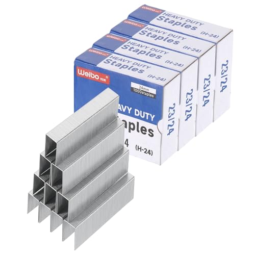 PATIKIL 23/24 Heftklammern für Tacker, 4 Boxen à 4000 Stück, 15/16" Beinlänge, Standard, flach, klemmfrei, für Büro, Schreibtisch, Heimbedarf, Silber PATIKIL 23/24 Heftklammern für Tacker, 4 Boxen à 4000 Stück, 15/16" Beinlänge, Standard, flach, klemmfrei, für Büro, Schreibtisch, Heimbedarf, Silber von PATIKIL