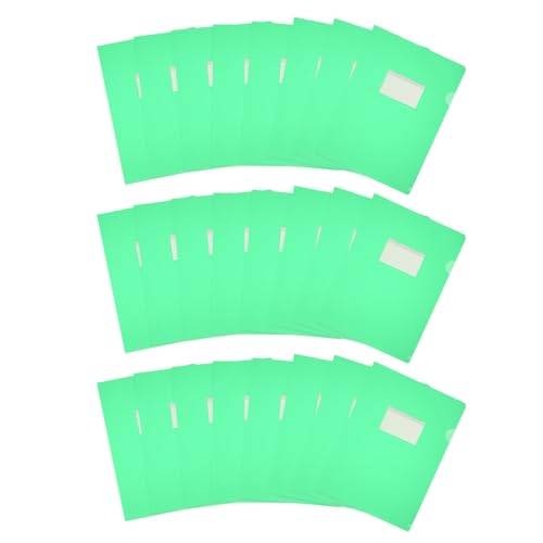 PATIKIL 24er Pack L-Typ Kunststoffordner, Briefgröße Klare Ordner für Dokumente Papiertaschen Projektordner mit Tasche für Zuhause Büro, Grün PATIKIL 24er Pack L-Typ Kunststoffordner, Briefgröße Klare Ordner für Dokumente Papiertaschen Projektordner mit Tasche für Zuhause Büro, Grün von PATIKIL
