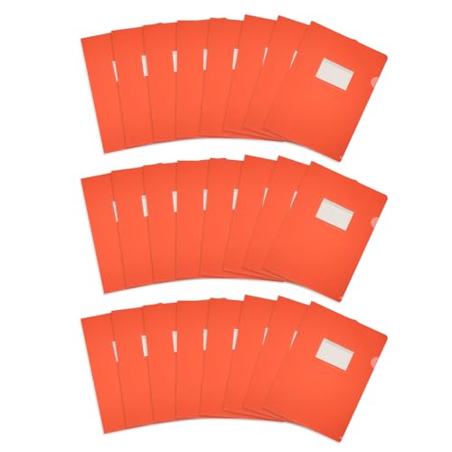 PATIKIL 24er Pack L-Typ Kunststoffordner, Briefgröße Klare Ordner für Dokumente Papiertaschen Projektordner mit Tasche für Zuhause Büro, Orange PATIKIL 24er Pack L-Typ Kunststoffordner, Briefgröße Klare Ordner für Dokumente Papiertaschen Projektordner mit Tasche für Zuhause Büro, Orange von PATIKIL