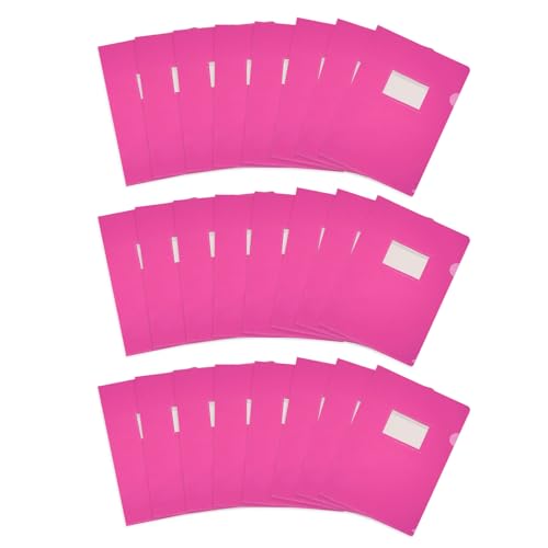 PATIKIL 24er Pack L-Typ Kunststoffordner, Briefgröße Klare Ordner für Dokumente Papiertaschen Projektordner mit Tasche für Zuhause Büro, Pink PATIKIL 24er Pack L-Typ Kunststoffordner, Briefgröße Klare Ordner für Dokumente Papiertaschen Projektordner mit Tasche für Zuhause Büro, Pink von PATIKIL