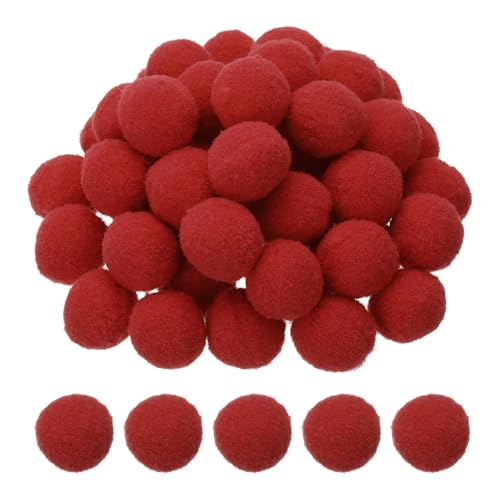 PATIKIL 25mm Bunte Pompons zum Basteln, 500 Stück Filzkugeln Bunt Mini Pom Poms, Bastelarbeiten Puff Bälle Bulk für Hüte Ostern Weihnachtskunst Verzieren Nähen DIY, Rot von PATIKIL