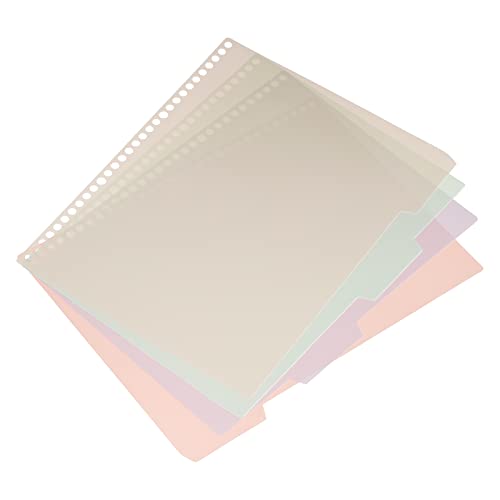 PATIKIL 29,5 x 23,1 cm Binder-Index-Trennblätter, 5 Set, 4 Registerkarten, 30 Löcher, haltbare PP-Seite zum Trennen von Papieren, mehrfarbig von PATIKIL