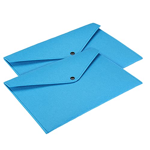 PATIKIL 2Pack Datei Tasche Filz Ordner A4 Umschlag Dokument Vorratsbeutel Organizer für Büro Business Blau von PATIKIL