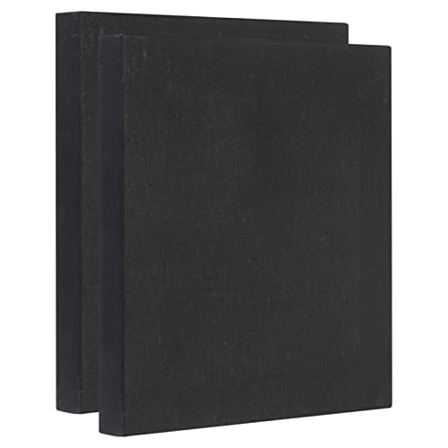 PATIKIL 2Pack Leinwand für Malerei 6x6" Quadrat Holz Rahmen Gestreckte Blanko Kunsttafeln für Acryl Öl Tempera Malerei Schwarz von PATIKIL