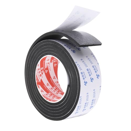 PATIKIL 2m Dichtungsband Selbstklebend, 50mm(B) x 5mm(D) Dichtband für Fenster Türen, Schaumstoff Klebeband 1 Rolle, Schwarz von PATIKIL