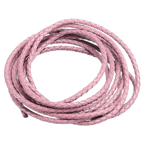 PATIKIL 2m Lederschnur Rund Geflochten, 3mm Rundes Lederband Geflochtenes Kordelseil aus Echtem Leder Gefaltet für Bastelarbeiten Schmuckherstellung Halsketten Armbänder DIY, Hell-Pink PATIKIL 2m Lederschnur Rund Geflochten, 3mm Rundes Lederband Geflochtenes Kordelseil aus Echtem Leder Gefaltet für Bastelarbeiten Schmuckherstellung Halsketten Armbänder DIY, Hell-Pink von PATIKIL