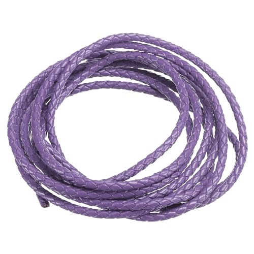 PATIKIL 2m Lederschnur Rund Geflochten, 3mm Rundes Lederband Geflochtenes Kordelseil aus Echtem Leder Gefaltet für Bastelarbeiten Schmuckherstellung Halsketten Armbänder DIY, Helles Lila PATIKIL 2m Lederschnur Rund Geflochten, 3mm Rundes Lederband Geflochtenes Kordelseil aus Echtem Leder Gefaltet für Bastelarbeiten Schmuckherstellung Halsketten Armbänder DIY, Helles Lila von PATIKIL