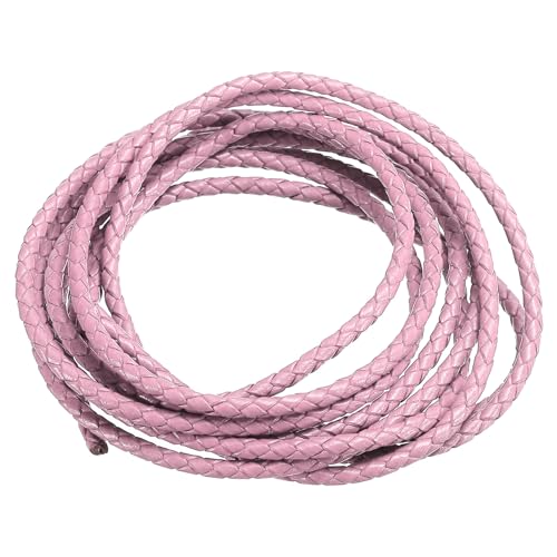 PATIKIL 2m Lederschnur Rund Geflochten, 3mm Rundes Lederband Geflochtenes Kordelseil aus Echtem Leder Gefaltet für Bastelarbeiten Schmuckherstellung Halsketten Armbänder DIY, Rosa PATIKIL 2m Lederschnur Rund Geflochten, 3mm Rundes Lederband Geflochtenes Kordelseil aus Echtem Leder Gefaltet für Bastelarbeiten Schmuckherstellung Halsketten Armbänder DIY, Rosa von PATIKIL