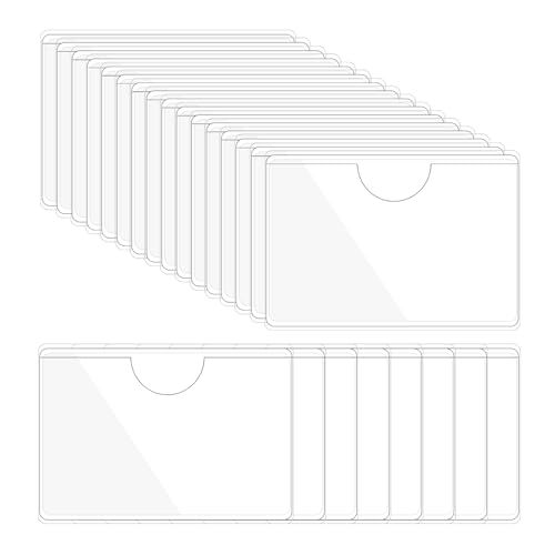 PATIKIL 2x2.8" Selbstklebende Indexkartentaschen mit oben offener Beladung, 24 Stück Kunststoffetikettenhalter zur Organisation und zum Schutz von Visitenkarten, Transparent PATIKIL 2x2.8" Selbstklebende Indexkartentaschen mit oben offener Beladung, 24 Stück Kunststoffetikettenhalter zur Organisation und zum Schutz von Visitenkarten, Transparent von PATIKIL