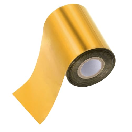 PATIKIL 3,2"x400Ft Heißprägefolie Papier, Heißtransfer Heißprägepapier Folienrolle für Leder DIY Logo Dekor Handwerk Paket Scrapbook, Gold. von PATIKIL