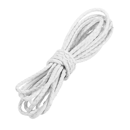 PATIKIL 3,3 Yards Geflochtener Lederband, 3mm Rund Geflochtenes Faux Halsbandband Bolo Krawattenband für Halskettenhandwerk Perlenflechten, Weiß PATIKIL 3,3 Yards Geflochtener Lederband, 3mm Rund Geflochtenes Faux Halsbandband Bolo Krawattenband für Halskettenhandwerk Perlenflechten, Weiß von PATIKIL