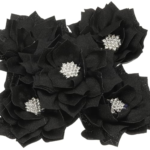PATIKIL 3,5" Chiffon Blumen, 5 Stück Stoffblumen Strass Perlen Nähen Stoff Applikationen für Basteln Nähen Kleider DIY Kleidung Haarbänder Hochzeit Party Dekoration, Schwarz PATIKIL 3,5" Chiffon Blumen, 5 Stück Stoffblumen Strass Perlen Nähen Stoff Applikationen für Basteln Nähen Kleider DIY Kleidung Haarbänder Hochzeit Party Dekoration, Schwarz von PATIKIL