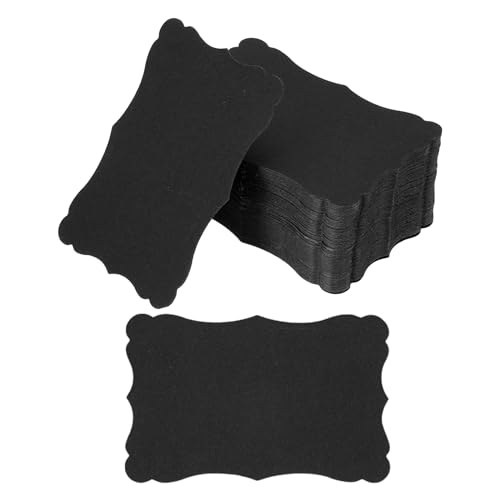 PATIKIL 3,7"x2,4" Blanko-Papier Visitenkarten, 120er Pack Kleine Index-Karteikarten Wörter Nachricht Notizkarte Mini-Papiertags Spitze für DIY-Geschenk, Schwarz von PATIKIL