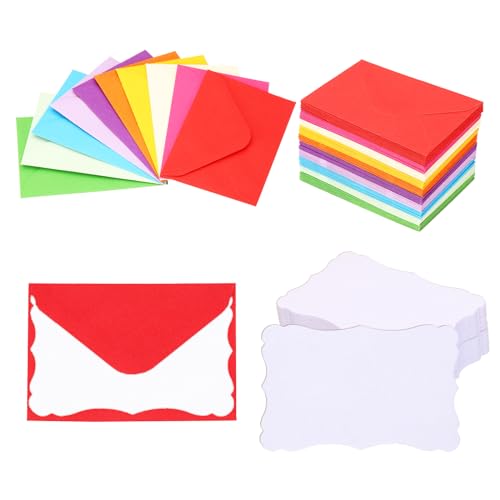 PATIKIL 3,7"x2,4" Bunte Mini-Umschläge mit weißen Blanko-Businesskarten, 200er Packung kleine Index-Karteikarten Wörter Nachricht Notizkarte Mini-Papiertags Spitze PATIKIL 3,7"x2,4" Bunte Mini-Umschläge mit weißen Blanko-Businesskarten, 200er Packung kleine Index-Karteikarten Wörter Nachricht Notizkarte Mini-Papiertags Spitze von PATIKIL