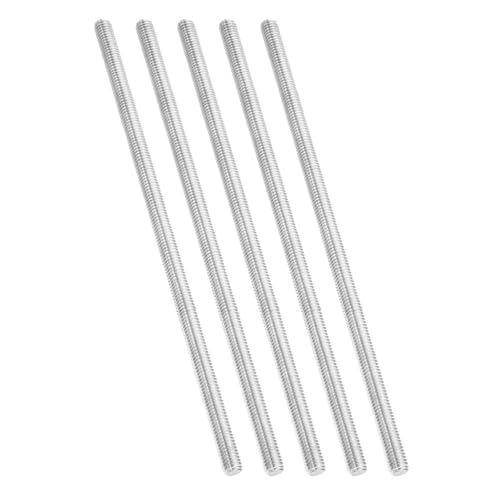 PATIKIL 3/8"-16 UNC 304 Edelstahl Gewindestange, 5 Stück 254mm Länge Langgewindeschraube Gewindestangen Gewindestab Gewindestifte für Verankerungsschraube, Klemmen, Hänger und U-Bolzen von PATIKIL