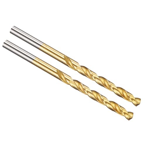 PATIKIL 3,8 mm Bohrer, Jobber gerade Schaft M2 High-Speed-Stahl 135° Titan-Nitrid (TiN) beschichtet für Edelstahl Hartmetall - 2er Pack von PATIKIL
