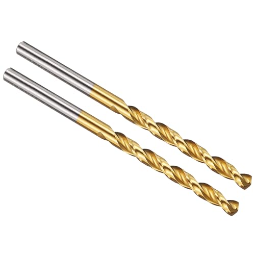 PATIKIL 3,9 mm Bohrer, M42 8% Hochgeschwindigkeitsstahl Jobber Gerader Schaft 135° Titan-Nitrid (TiN) beschichtet für Hartmetall-Edelstahl - 2er Pack von PATIKIL