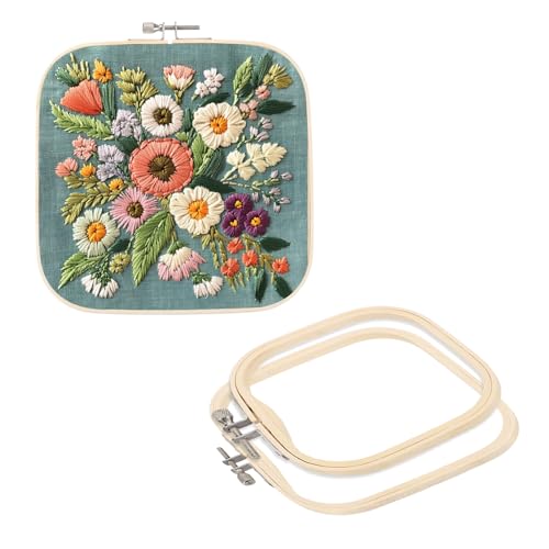 PATIKIL 3 Stück 3 Größen Bambus Stickrahmen Eckig Verstellbare Kreuzstich Stickrahmen Ring Stick Punch Needle Rahmen Stickrahmen Stickständer für Embroidery Kreuzstich Nähen DIY Dekoration PATIKIL 3 Stück 3 Größen Bambus Stickrahmen Eckig Verstellbare Kreuzstich Stickrahmen Ring Stick Punch Needle Rahmen Stickrahmen Stickständer für Embroidery Kreuzstich Nähen DIY Dekoration von PATIKIL