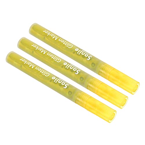 PATIKIL 3 Stück Flüssig Kreide Marker Stifte Flash Line Glitzer Stift Textmarker Zeichnen Schreibmarker für Büro Haus Täglicher Gebrauch Gelb von PATIKIL