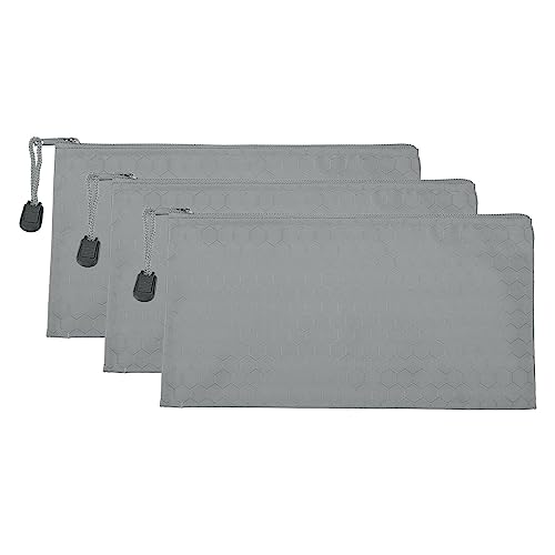 PATIKIL 3 Stück Wasserdichte Reißverschluss Aktentaschen A6 Dokumentenhalter Bleistifttasche für Büro Grau PATIKIL 3 Stück Wasserdichte Reißverschluss Aktentaschen A6 Dokumentenhalter Bleistifttasche für Büro Grau von PATIKIL