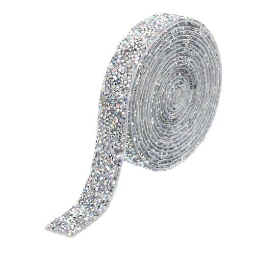 PATIKIL 3 Yard Harz Strassband, 20mm Kristall Strassstreifen Selbstklebendes Bling Diamantband für DIY Basteln, Silber AB PATIKIL 3 Yard Harz Strassband, 20mm Kristall Strassstreifen Selbstklebendes Bling Diamantband für DIY Basteln, Silber AB von PATIKIL