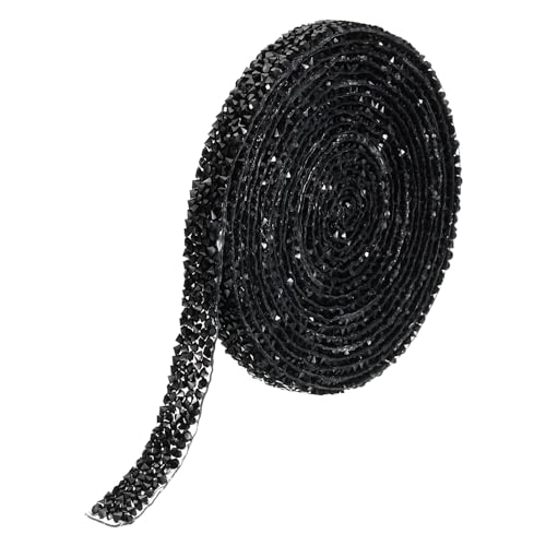 PATIKIL 3 Yards Harz Strassband, 10mm Kristall Strassstreifen mit Heißkleber für Kleidung DIY Basteln, Schwarz PATIKIL 3 Yards Harz Strassband, 10mm Kristall Strassstreifen mit Heißkleber für Kleidung DIY Basteln, Schwarz von PATIKIL