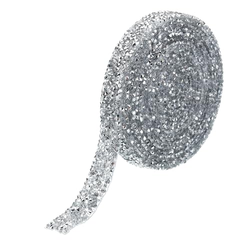PATIKIL 3 Yards Harz Strassband, 15mm Kristall Strassstreifen mit Heißkleber für Kleidung DIY Basteln, Silber PATIKIL 3 Yards Harz Strassband, 15mm Kristall Strassstreifen mit Heißkleber für Kleidung DIY Basteln, Silber von PATIKIL