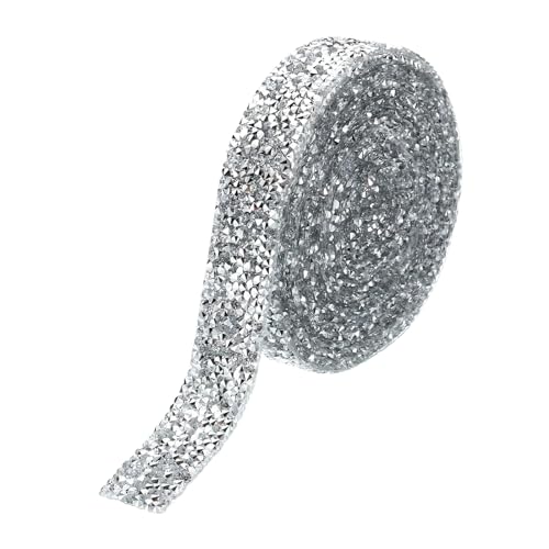 PATIKIL 3 Yards Harz Strassband, 20mm Kristall Strassstreifen mit Heißkleber für Kleidung DIY Basteln, Silber PATIKIL 3 Yards Harz Strassband, 20mm Kristall Strassstreifen mit Heißkleber für Kleidung DIY Basteln, Silber von PATIKIL