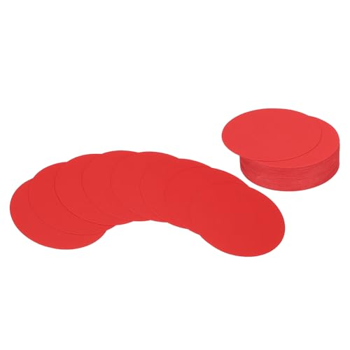 PATIKIL 3-Zoll-Kreis-Karton, 50 Stück runde Ausschnitte aus dickem Karton als Untersetzer für DIY-Bastelprojekte, Klassenzimmer-Pinnwanddekoration, rot von PATIKIL