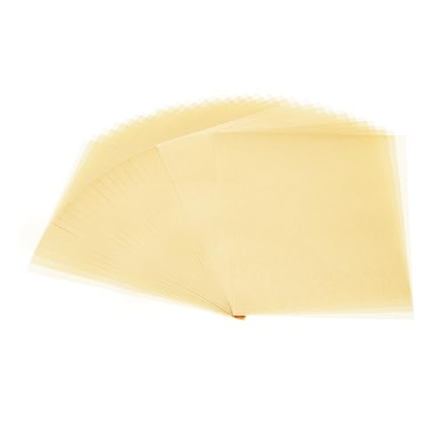 PATIKIL 30 Blätter Pergamentpapier 8.5x11 Zoll, Bedruckbares Transparentes Papier 100GSM Farbig Für Einladungen Laser InkJet Druck Kartenbasteln Handwerk Hochzeit Nachzeichnen, Beige Gold von PATIKIL