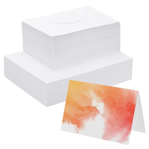 PATIKIL 30 Sets reine Baumwoll Aquarellpapier 140lb/300 g/m² Postkarten Blanko mit Umschlägen für Kunstmalerei Kreative Dankesnotizen, 152x202 mm Faltgröße PATIKIL 30 Sets reine Baumwoll Aquarellpapier 140lb/300 g/m² Postkarten Blanko mit Umschlägen für Kunstmalerei Kreative Dankesnotizen, 152x202 mm Faltgröße von PATIKIL