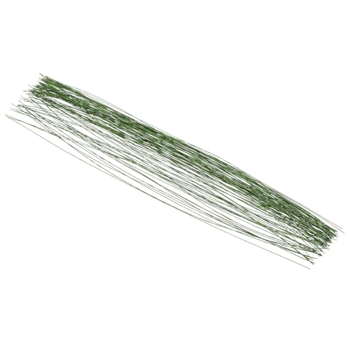 PATIKIL 30 Spurweite 14" Blumenstiel Draht 100Stk Papier Gewickelt Eisen Kunstblume Stiel Zubehör für Heimwerker Blumenstrauß Stiel und Handwerk Dekoration Dunkel Grün von PATIKIL