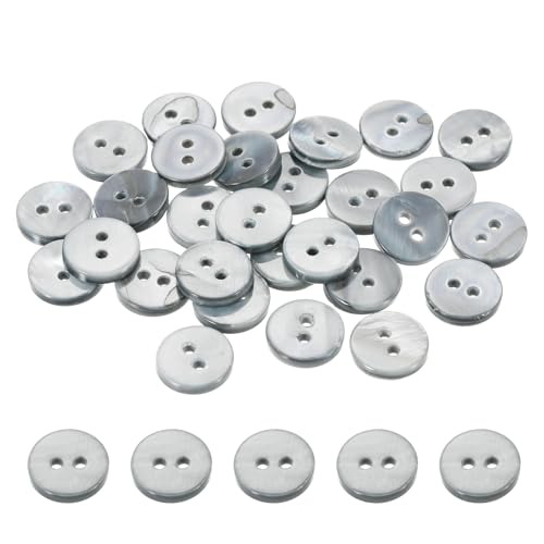 PATIKIL 30 Stück 10mm Perlmuttknöpfe, 2 Löcher MOP Natürliche Perlmuttknöpfe für Nähen Kleidung Mantel Anzug Hemd DIY Basteldekoration, Grau PATIKIL 30 Stück 10mm Perlmuttknöpfe, 2 Löcher MOP Natürliche Perlmuttknöpfe für Nähen Kleidung Mantel Anzug Hemd DIY Basteldekoration, Grau von PATIKIL