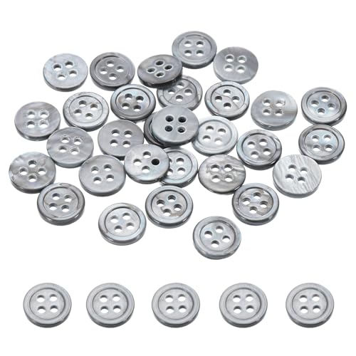 PATIKIL 30 Stück 10mm Perlmuttknöpfe, 4 Löcher MOP Natürliche Perlmuttknöpfe Zum Nähen Von Kleidung Mänteln Anzügen Hemden DIY Basteldekoration, Grau PATIKIL 30 Stück 10mm Perlmuttknöpfe, 4 Löcher MOP Natürliche Perlmuttknöpfe Zum Nähen Von Kleidung Mänteln Anzügen Hemden DIY Basteldekoration, Grau von PATIKIL